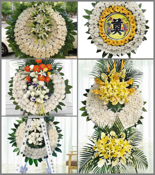 山东济宁嘉祥县孟姑集镇前赵村花圈速递